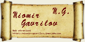 Miomir Gavrilov vizit kartica